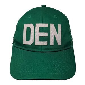 DEN Snapback Mesh Back Trucker Hat Green OSFM Solid 6 Panel Aviate